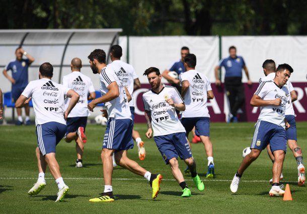 Selección argentina entrenando.