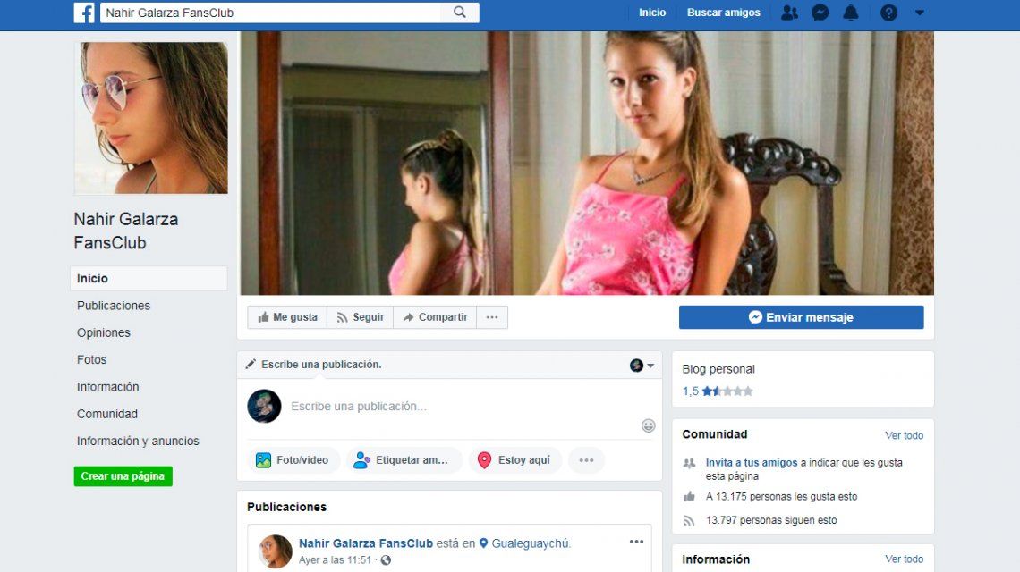 El mensaje de apoyo a Nahir de su club de fans en Facebook: Ya pasó lo peor