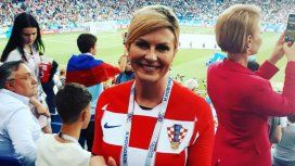 Kolinda Grabar-Kitarovic celebrando con Croacia Kolinda Grabar-Kitarovic celebrando con Croacia