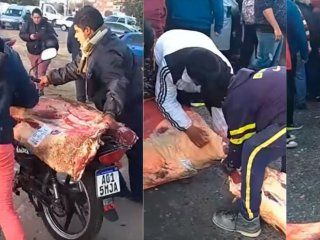 Saquearon un camión con reses en San Luis Saquearon un camión con reses en San Luis