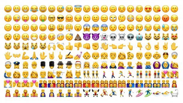 Algunos de los cientos de emojis que se utilizan cada vez más<br>