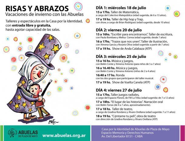 La agenda del festival de las Abuelas de Plaza de Mayo