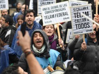 Protesta de trabajadores de Télam en Olivos - Crédito: @somostelam Protesta de trabajadores de Télam en Olivos - Crédito: @somostelam
