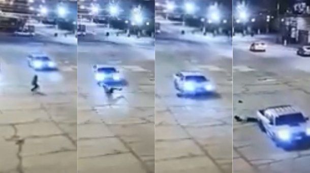 Resbaló en la calle y la atropellaron