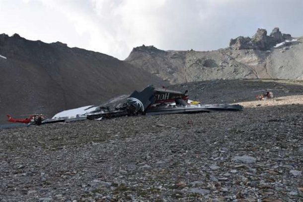 Los restos de la aeronave operado por JU-AIR