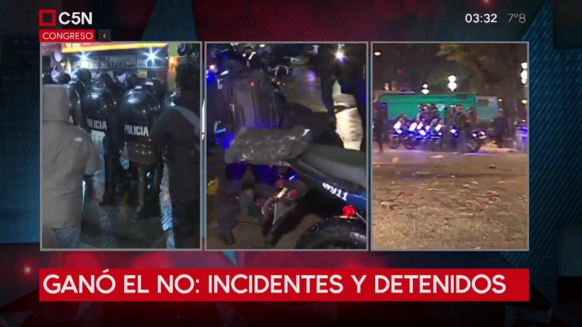 Tras la votación la policía reprimió a un grupo de manifestantes Tras la votación la policía reprimió a un grupo de manifestantes