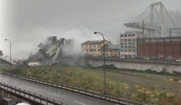 Así fue el derrumbe del puente en Génova