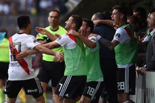 Gol de Pity Martínez para River en el Superclásico - Crédito: @CARPoficial