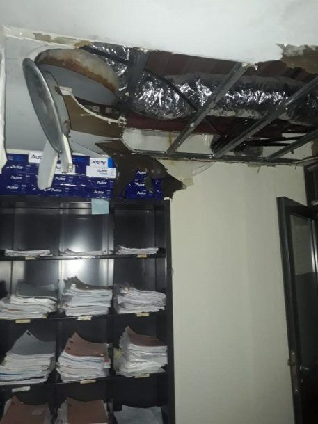 Cayó parte del techo en la Fiscalía y Defensoría de Florencio Varela