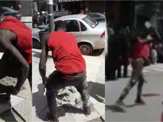 Batalla campal de manteros en avenida Avellaneda Batalla campal de manteros en avenida Avellaneda