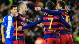 Andrés Iniesta, Arda Turan y Lionel Messi Andrés Iniesta, Arda Turan y Lionel Messi