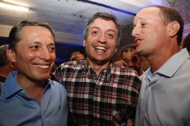Fernando Gray, Máximo Kirchner y Martín Insaurralde<br>