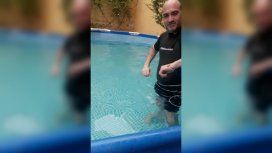 La ingeniosa solución para poder hacer natación en una pileta de lona La ingeniosa solución para poder hacer natación en una pileta de lona