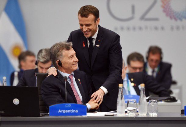 Mauricio Macri with Emmanuel Macron