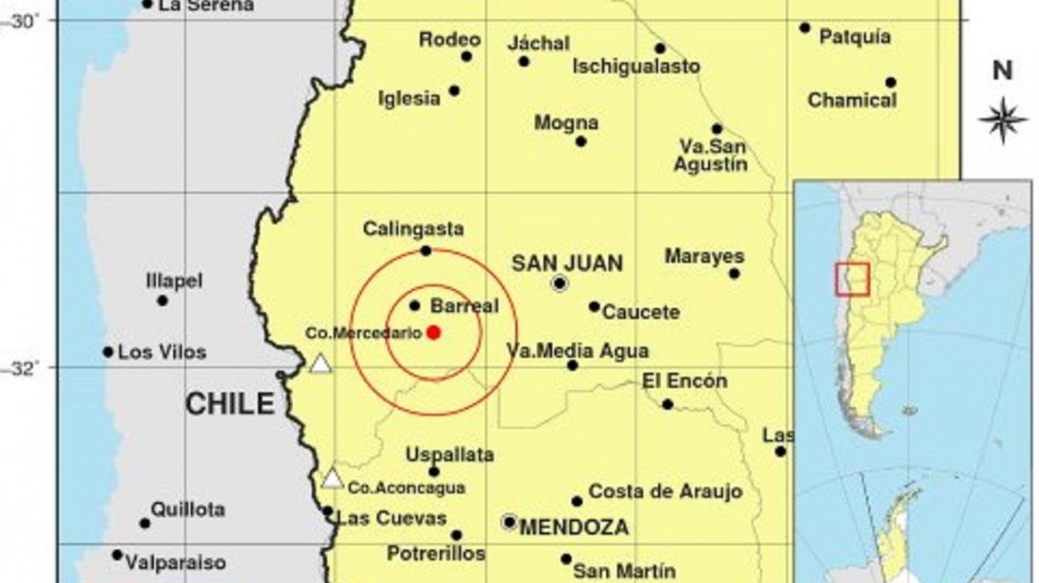 Un sismo de 5,4 grados en la escala de Richter sacudió a San Juan