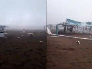 de pelicula: sillas voladoras y carpas destrozadas por una impresionante tormenta en pinamar de pelicula: sillas voladoras y carpas destrozadas por una impresionante tormenta en pinamar
