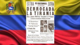 La tapa del diario El Nacional de Venezuela reflejaba el 23 de enero de 1958 La tapa del diario El Nacional de Venezuela reflejaba el 23 de enero de 1958
