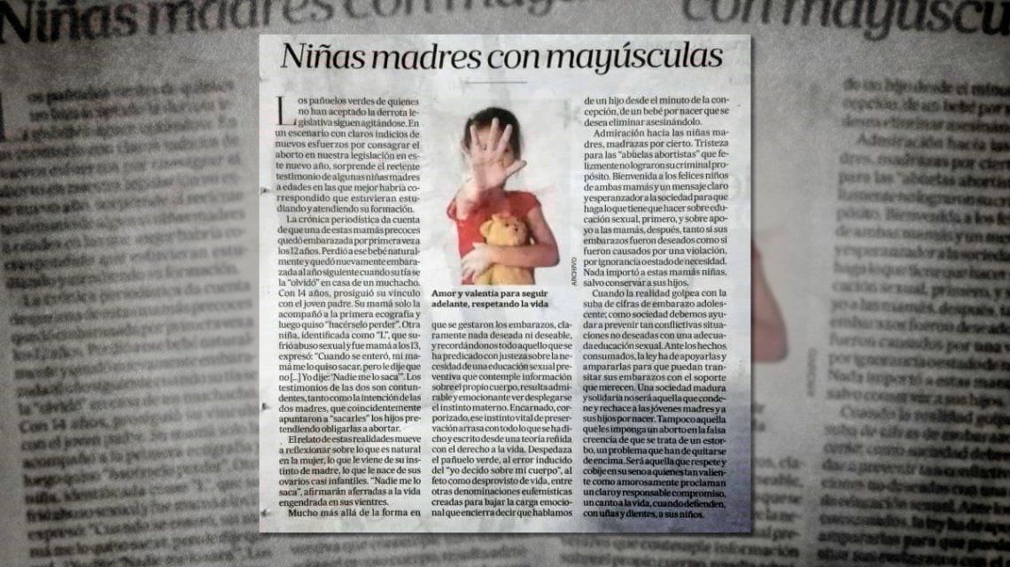 "Niñas, no madres": el rechazo al editorial del diario La Nación sobre el embarazo de menores