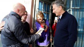 Mac Allister con Macri en un timbreo en La Pampa Mac Allister con Macri en un timbreo en La Pampa