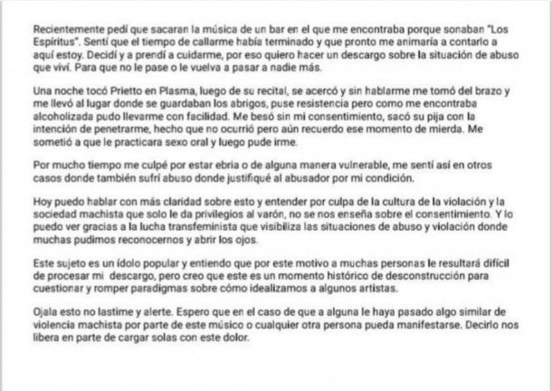 <p>La denuncia de la joven contra Maxi Prietto</p>