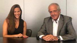 La periodista junto al presidente de River, Rodolfo DOnofrio La periodista junto al presidente de River, Rodolfo DOnofrio