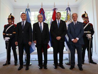 Mauricio Macri, Sebastián Piñera, Mario Abdo y Tabaré Vázquez Mauricio Macri, Sebastián Piñera, Mario Abdo y Tabaré Vázquez