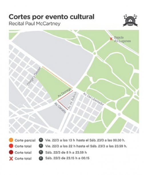 Cortes por el show de Paul McCartney<br>