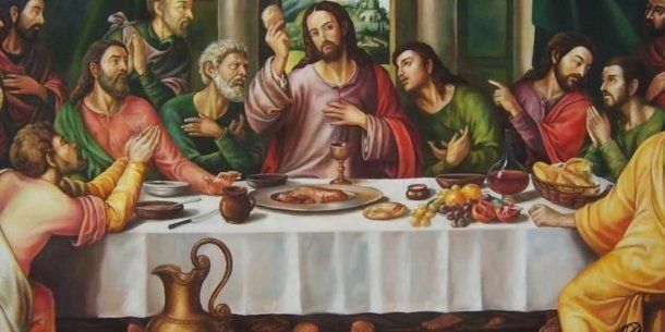 Last supper of Jesus with his apostles