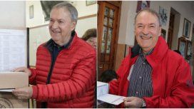 Juan Schiaretti optó por una campera roja como en 2017 Juan Schiaretti optó por una campera roja como en 2017