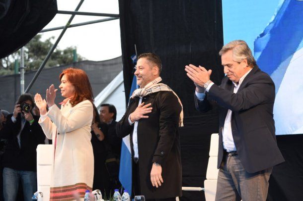 Cristina Kirchner, Gustavo MenÃ©ndez y Alberto FernÃ¡ndez<br>