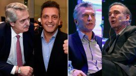 Sergio Massa con Alberto Fernández y Miguel Pichetto con Mauricio Macri Sergio Massa con Alberto Fernández y Miguel Pichetto con Mauricio Macri