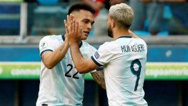 Lautaro Martínez y Sergio Agüero Lautaro Martínez y Sergio Agüero