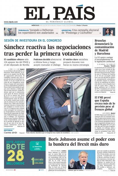 Pindonga y Cuchuflito llegaron a la portada de El País