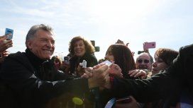 Macri durante su visita a San Luis Macri durante su visita a San Luis