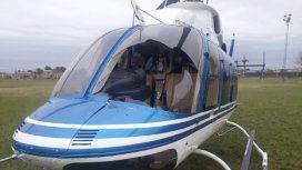 Así quedó el helicóptero del gobernador Domingo Peppo Así quedó el helicóptero del gobernador Domingo Peppo