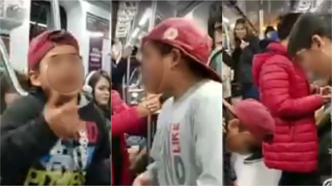El video viral de los nenes que le rapean a Macri en el subte