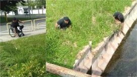 VIDEO: Un discapacitado salvó a un gatito de morir ahogado VIDEO: Un discapacitado salvó a un gatito de morir ahogado