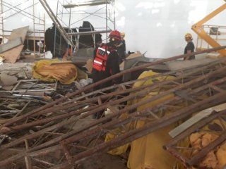 Derrumbe en Ezeiza. Foto: Ministerio de Seguridad Derrumbe en Ezeiza. Foto: Ministerio de Seguridad