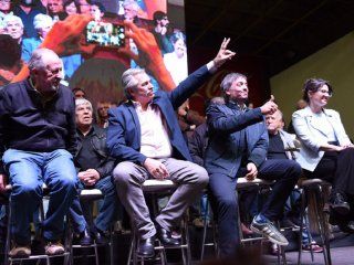 Hugo Yasky, Alberto Fernández, Máximo Kirchner y Gisela Marziotta Hugo Yasky, Alberto Fernández, Máximo Kirchner y Gisela Marziotta