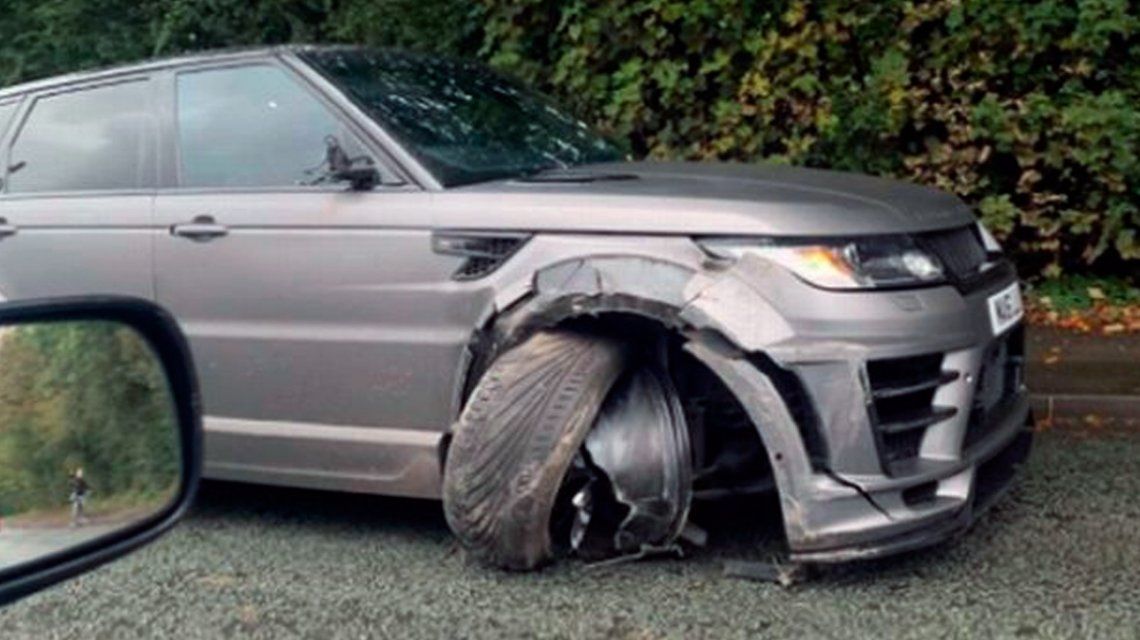 El Kun Agüero chocó cuando iba a entrenar: así quedó su camioneta