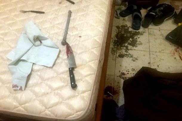 La escena del doble crimen, en un departamento de San Fernando.