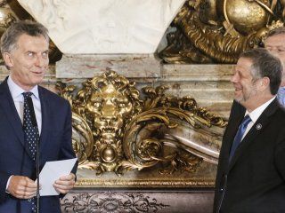 Mauricio Macri el día de la asunción de Adolfo Rubinstein como ministro Mauricio Macri el día de la asunción de Adolfo Rubinstein como ministro