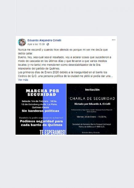 Eduardo Cirielli convoca a la marcha en sus redes sociales
