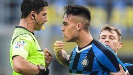 Lautaro Martínez marcó un gol pero se fue expulsado y enojado Lautaro Martínez marcó un gol pero se fue expulsado y enojado