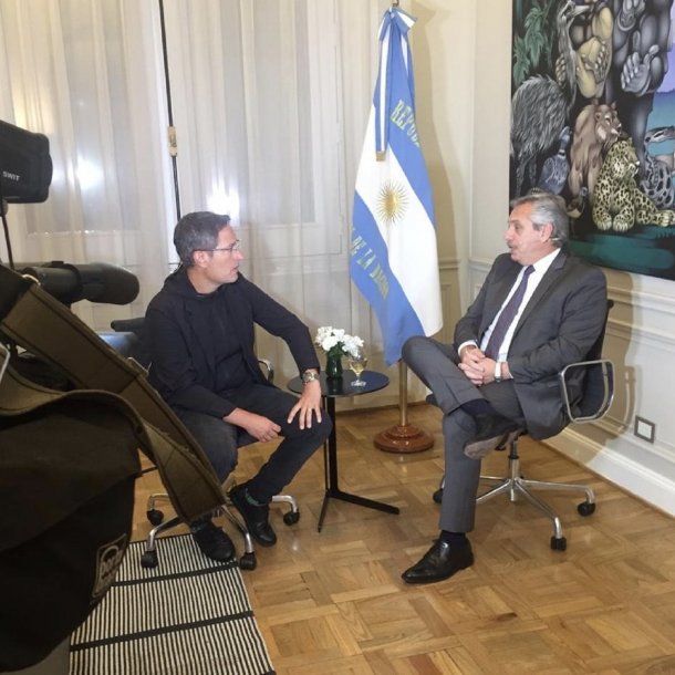 Tomás Méndez del programa ADN de C5N fue recibido por Alberto Fernández en Casa Rosada para hablar de la pandemia de coronavirus