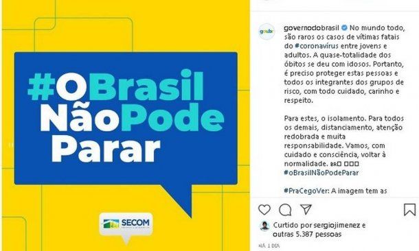 "O Brasil nao pode parar", el slogan del gobierno de Jair Bolsonaro