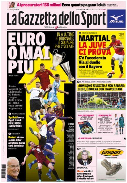 Mauro Icardi es parte de la portada de La Gazzetta dello Sport