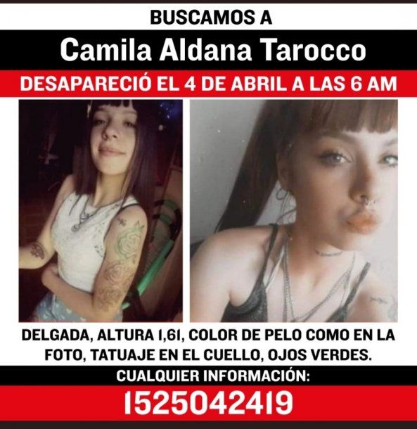 Camila mide 1.60 metros, tiene la tez clara, ojos verdes, el pelo cortado con flequillo y un tatuaje en el cuello,