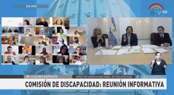 El director ejecutivo de la Agencia Nacional de Discapacidad, Claudio Espósito, mantuvo una reunión con la Comisión de Discapacidad de Diputados para informar lo que se está realizando por las personas con discapacidad en el marco de la cuarentena porCoronavirus.