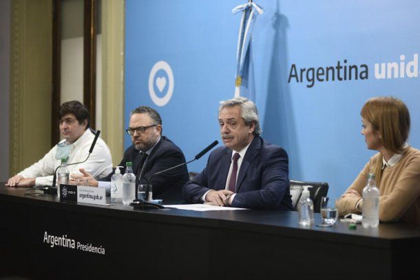 Gabriel Delgado, Matías Kulfas, Alberto Fernández y Anabel Fernández Sagasti